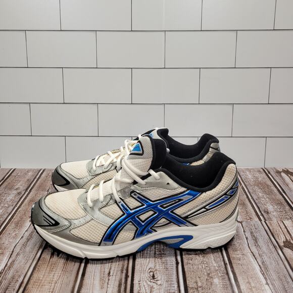 ASICS Men’s TQ8F4 Size 11 White Blue Athletic Running Training Sneakers Preowned - Picture 1 of 9